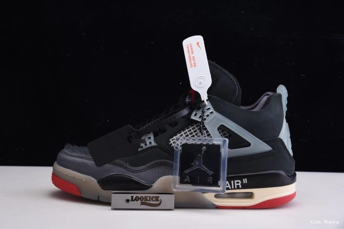 Kicktheory Off White Jordan x CV9388-001 Bred Air 4 Retro 0821